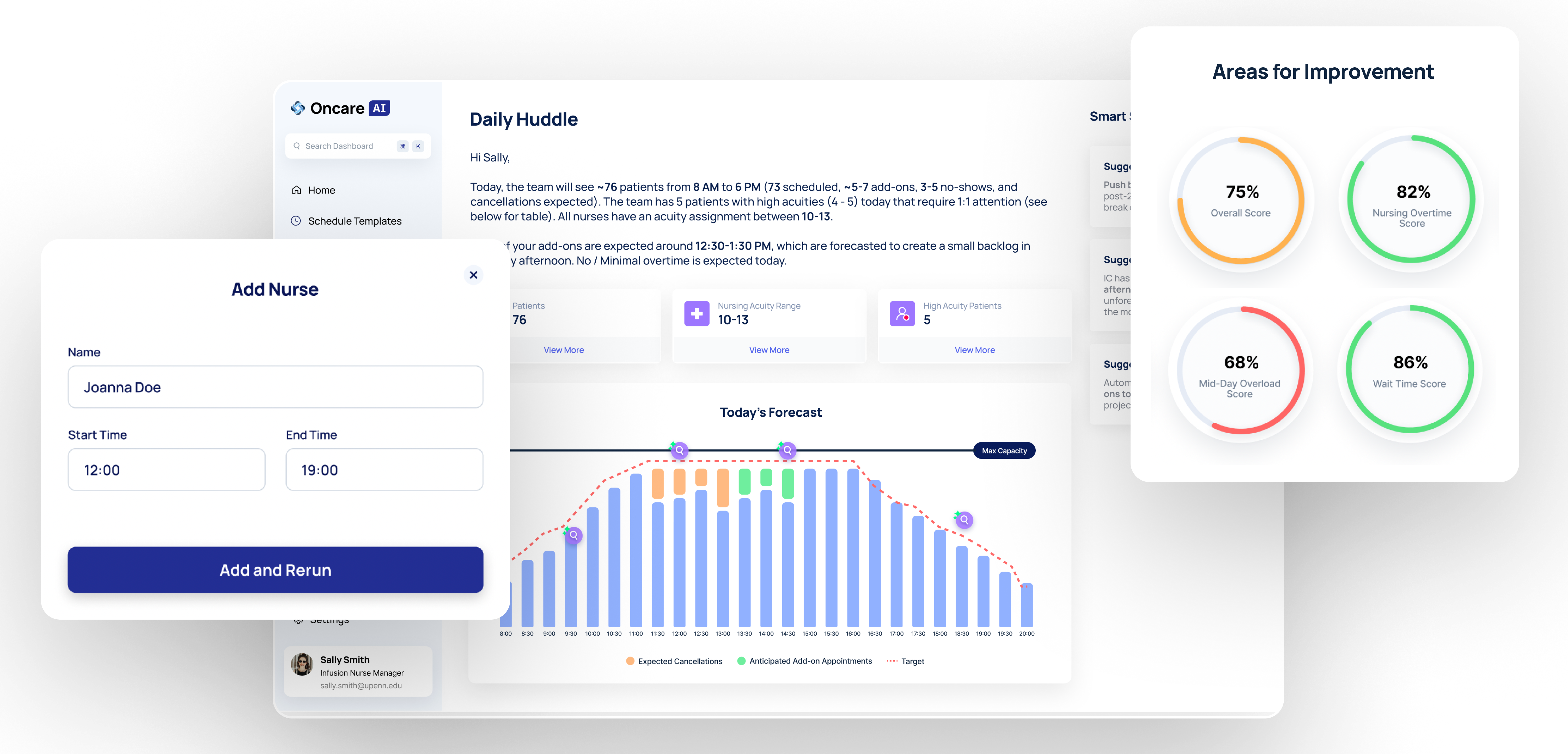 Oncare AI Infusion Centers Product Screenshot